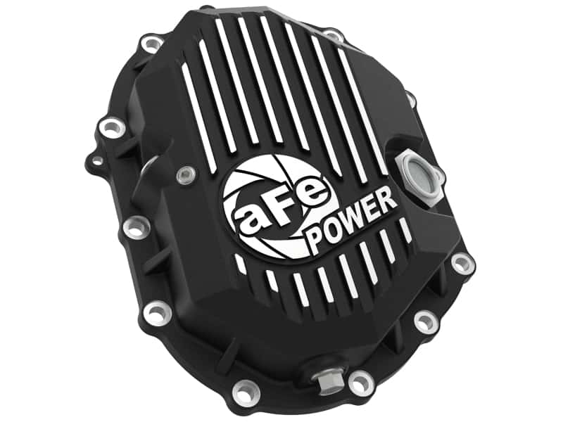 aFe — AFE Power 11-18 GM 2500-3500 AAM 9.25 Axle Front Diff Cover Black Machined w/ 2 Qts 75w90 Oil
Differential Cover - view 2