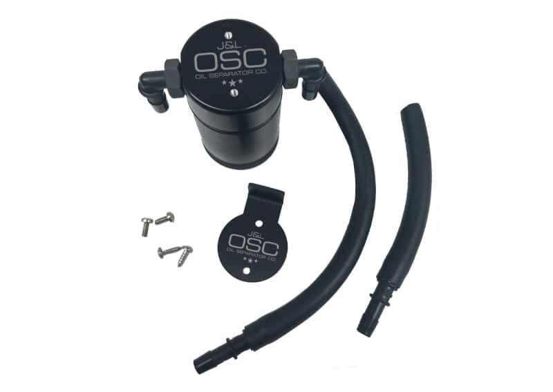 J&L — J&L 99-04 Ford Lightning Passenger Side Oil Separator 3.0 - Black Anodized
Oil Separator - view 1
