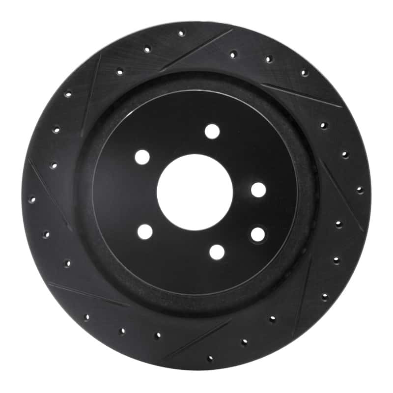 R1 Concepts — R1 07-15 Infiniti Q60 Rear Left Drilled & Slotted Black Brake Rotor
R1 Brake Rotor Drill - view 1