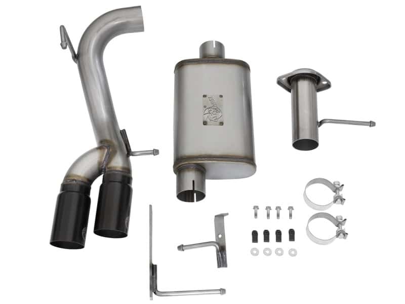 aFe — aFe Rebel Series CB 3in Middle Side Exit SS Exht w/ Black Tips 15-17 Chevy Colorado / GMC Canyon
Cat-Back Exhaust - view 6