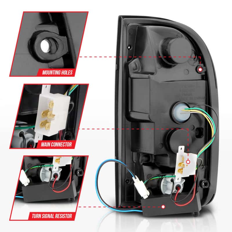 ANZO — ANZO 95-00 Toyota Tacoma LED Taillights Chrome Housing Clear Lens (Pair) - view 12