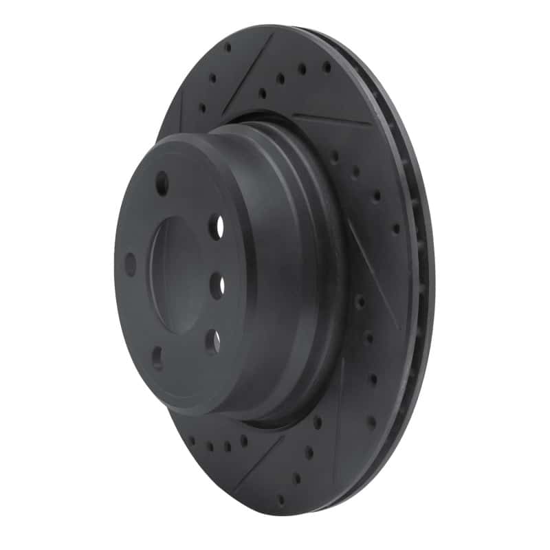 R1 Concepts — R1 02-06 BMW X5 Rear Left Drilled & Slotted Black Brake Rotor
R1 Brake Rotor Drill - view 2