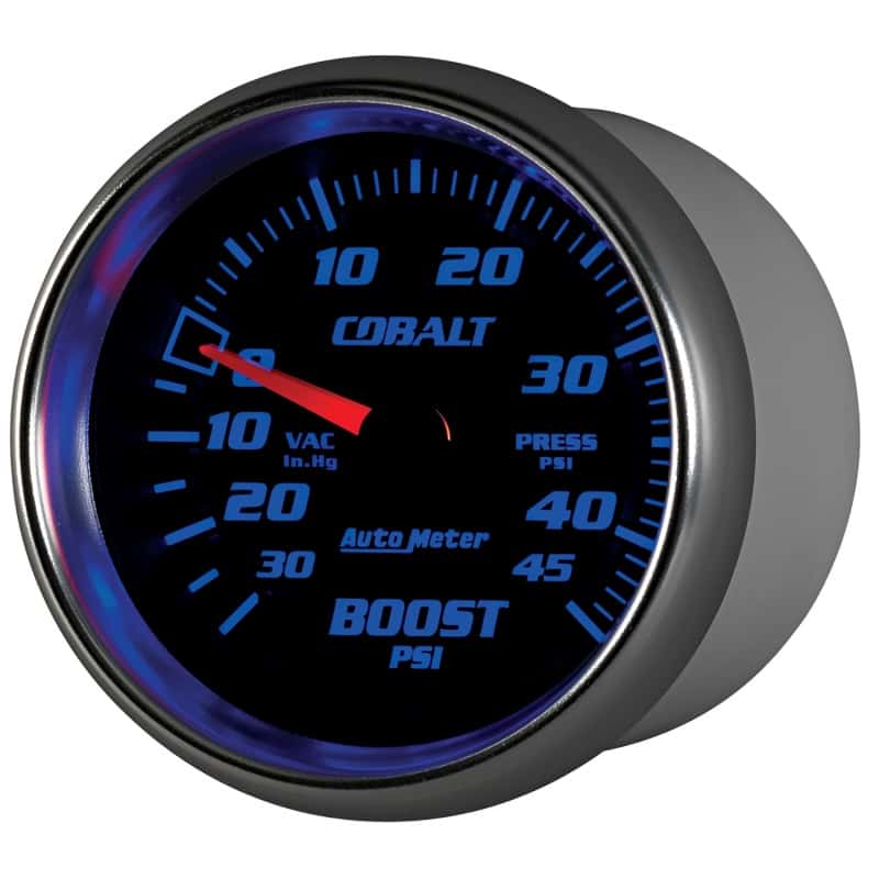 AutoMeter — AutoMeter Gauge Vac/Boost 2-5/8in. 30Inhg-45PSI Mechanical Cobalt
GA 2.6" BST 45PSI CB - view 9