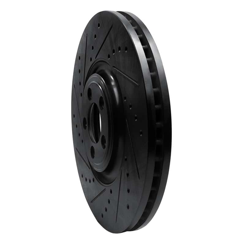 R1 Concepts — R1 10-24 Jaguar XF Front Left Drilled & Slotted Black Brake Rotor
R1 Brake Rotor Drill - view 2