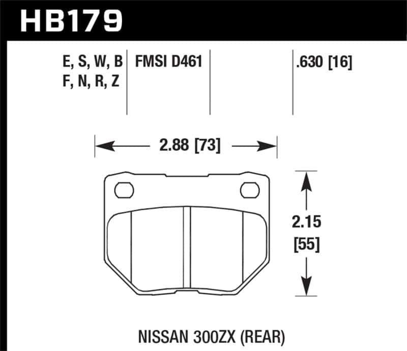 Hawk Performance — Hawk 06-07 WRX HP+ Street Rear Brake Pads
Disc Brake Pad - view 2
