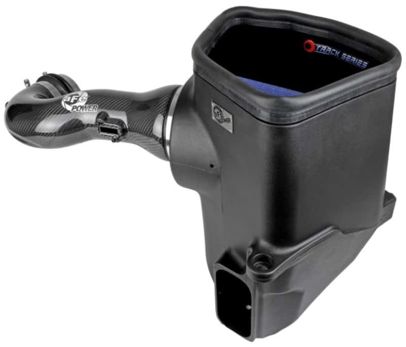 aFe — aFe 19-20 GM Trucks 5.3L/6.2L Track Series Carbon Fiber Cold Air Intake System With Pro 5R Filters
Track Series Intake  - view 2