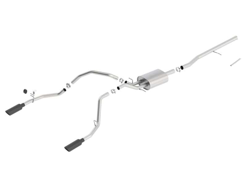 Borla — Borla 14 Sierra 1500 C/B S-Type Exhaust/2.75in Into Dual 2.25in Out 4in Split Rear Exit-Black Chrome
Cat-Back System
ExhstSysKt - view 1