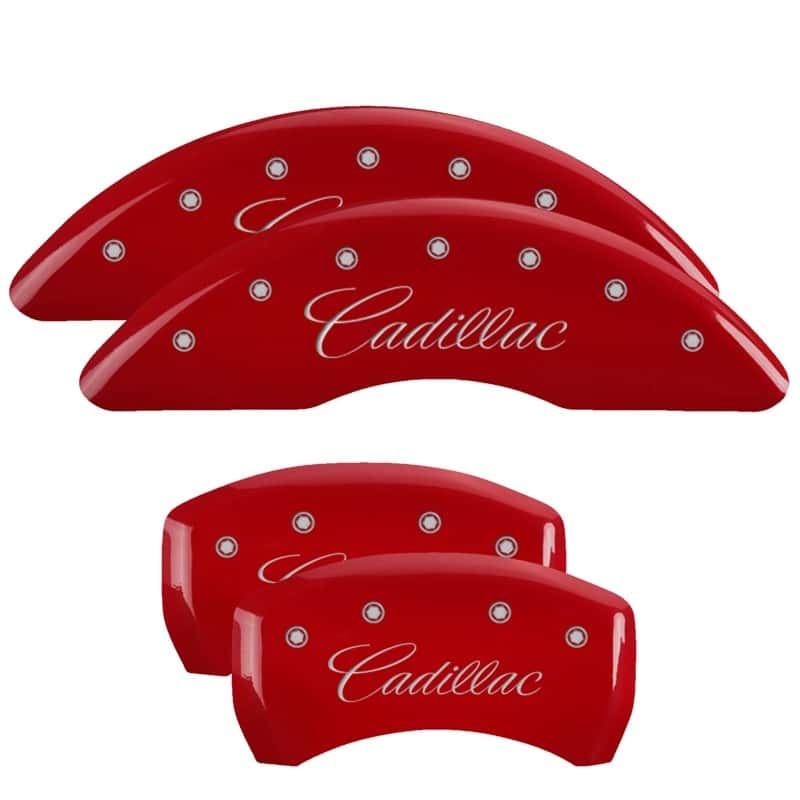 MGP — MGP 4 Caliper Covers Engraved Front & Rear Cursive/Cadillac Red Finish Silver Char 2016 Cadillac CT6
Caliper Covers - view 1