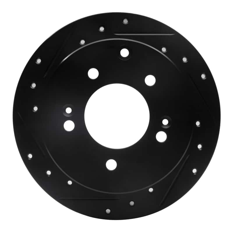 R1 Concepts — R1 10-13 Kia Forte Rear Left Drilled & Slotted Black Brake Rotor
R1 Brake Rotor Drill - view 1