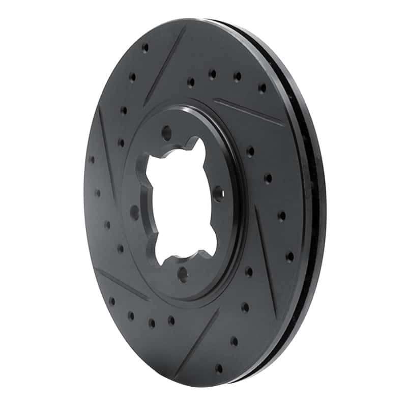 R1 Concepts — R1 82-85 Toyota Celica Front Left Drilled & Slotted Black Brake Rotor
R1 Brake Rotor Drill - view 2