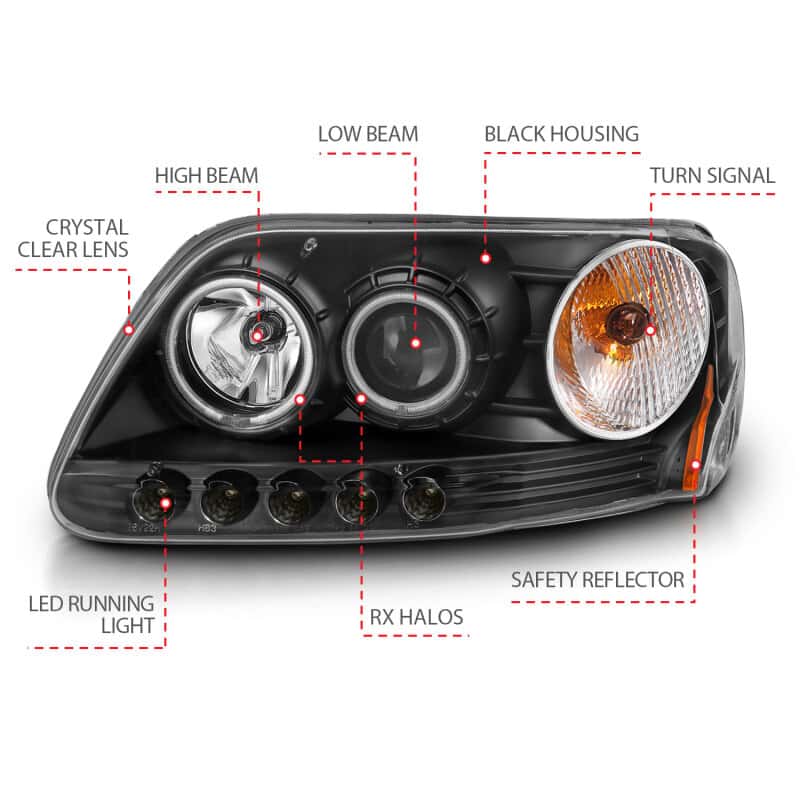 ANZO — ANZO 1997-2003 Ford F-150 Projector Headlights w/ Halo Black (CCFL)
Head Light Set
HdLtSet - view 11