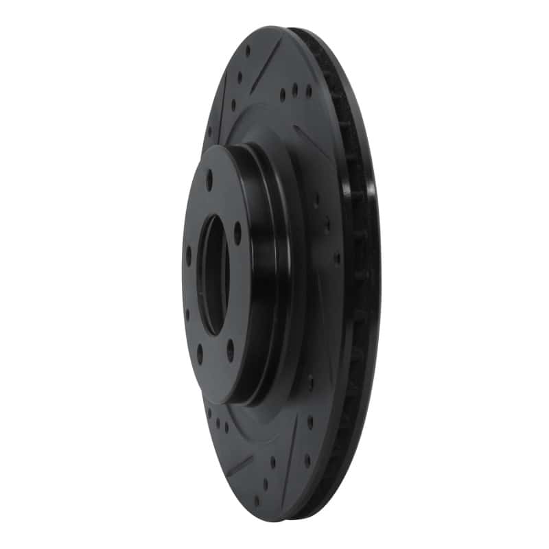 R1 Concepts — R1 93-95 Mazda RX-7 Rear Left Drilled & Slotted Black Brake Rotor
R1 Brake Rotor Drill - view 2