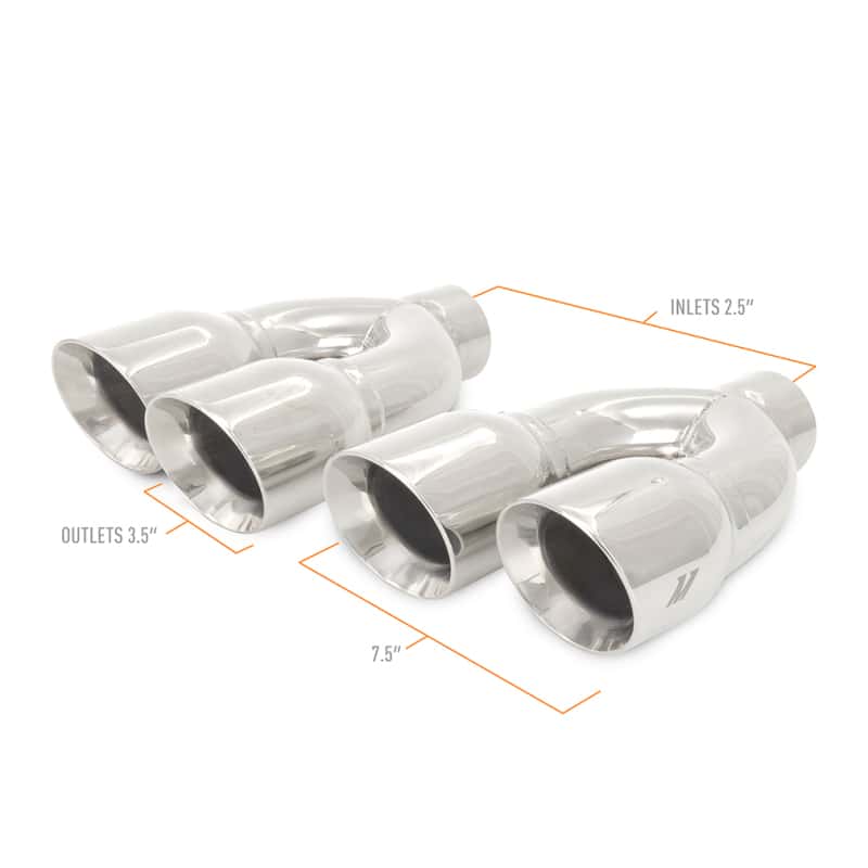 Mishimoto — Mishimoto Universal Steel Muffler Tip 2.5in Inlet Dual Y Polished - view 2