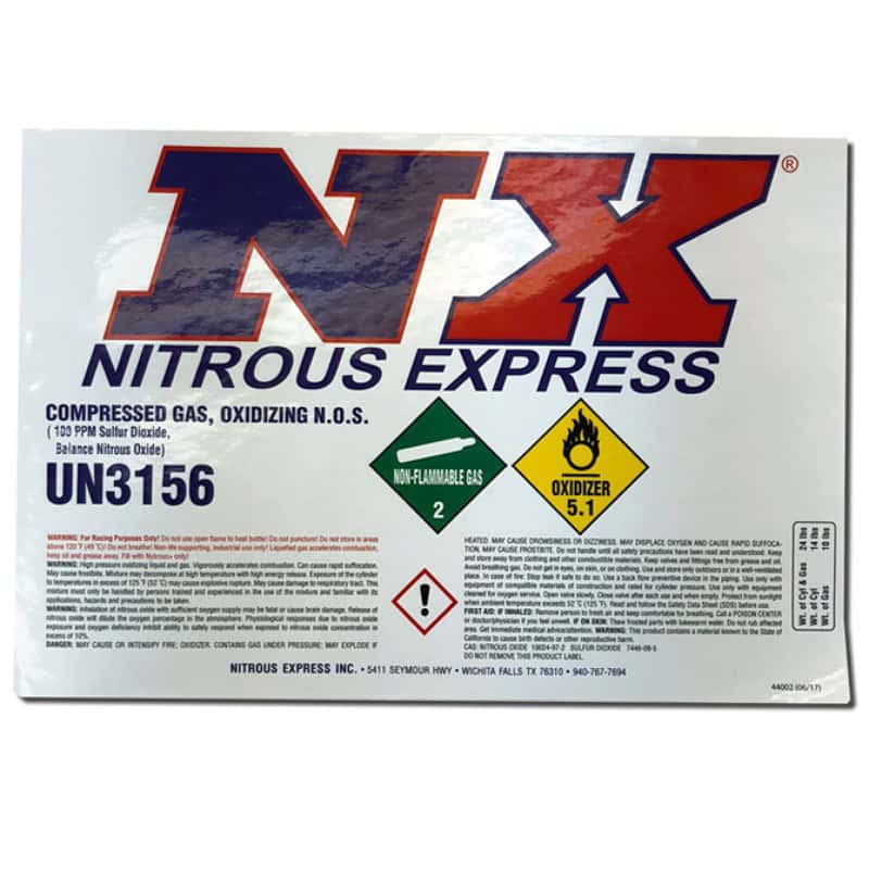 Nitrous Express — Nitrous Express Bottle Decal for 10lb Bottle
Bottle Decal - view 1