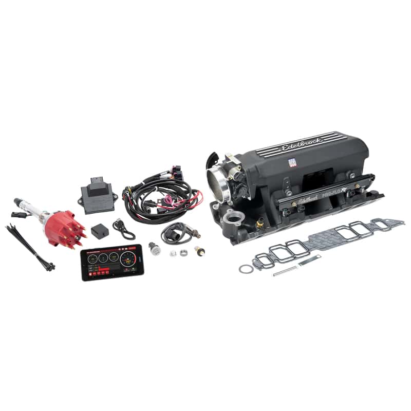 Edelbrock — Edelbrock Pro Flo 4 XT EFI System Seq Port BBC Rect Port Std Deck 625 Max HP 35lb/hr Black Finish
FUEL INJECTION - view 2