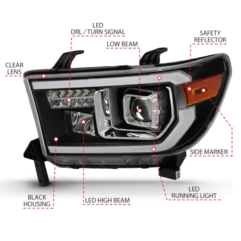 ANZO — ANZO 2007-2014 Toyota Tundra Projector Light Bar H.L Black Amber(Led High Beam) (Halogen Version)
Head Light Set
HdLtSet - view 11