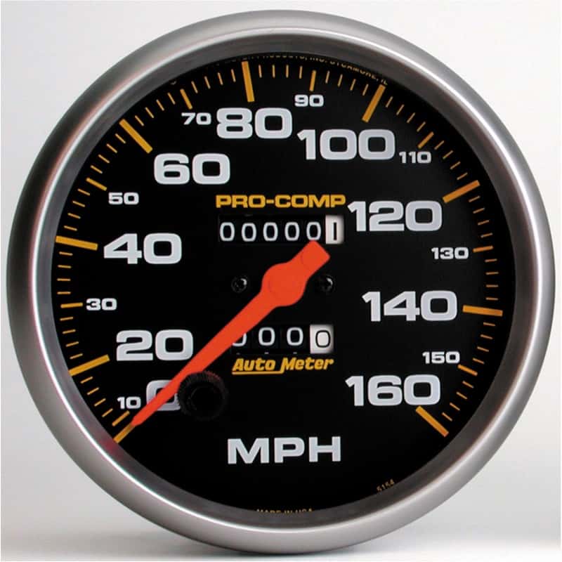 AutoMeter — AutoMeter Gauge Speedometer 5in. 160MPH Mechanical Pro-Comp
5" SPEEDO, 160 MPH, - view 2