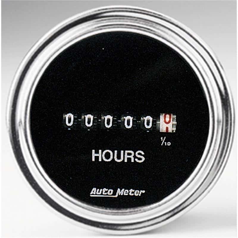 AutoMeter — Autometer Traditional Chrome 52mm 100k Short Sweep Electronic Hourmeter
2" HOURMETER, 8-32 V - view 1