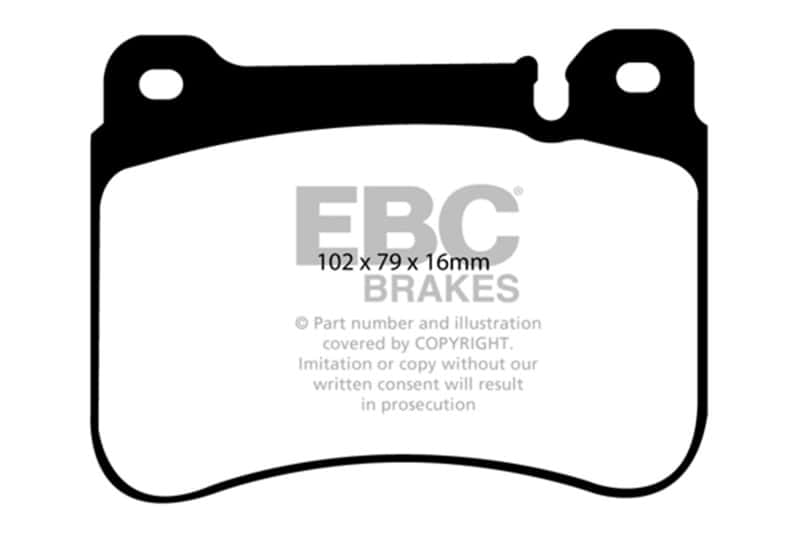 EBC — EBC 05-07 Mercedes-Benz C230 (W203) 2.5 Sport Sedan Yellowstuff Front Brake Pads
Disc Brake Pad - view 1