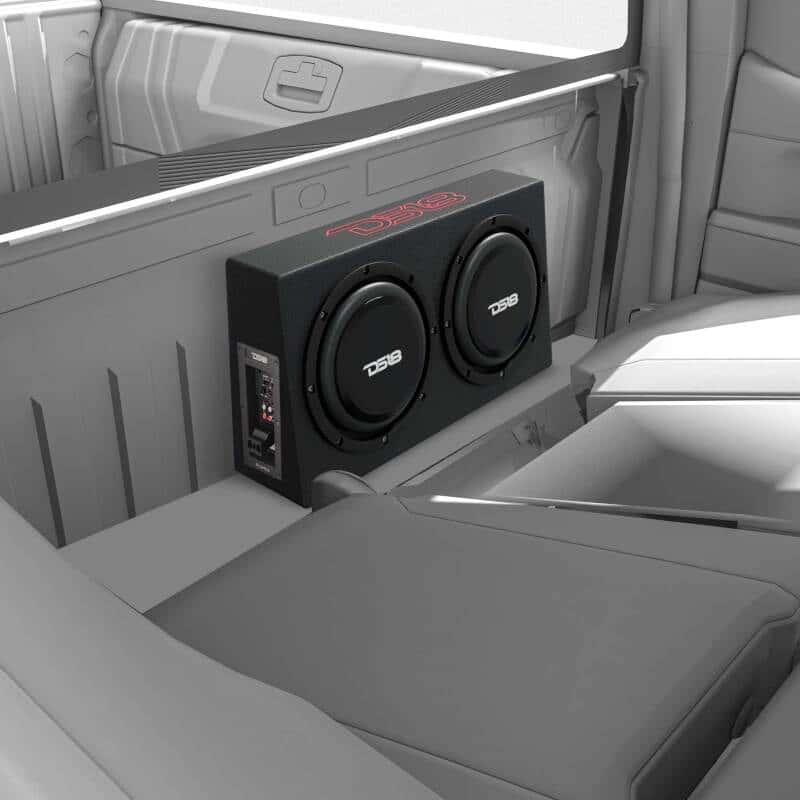 DS18 — DS18 Dual 10in Shallow Enclosure w/ Subwoofer 350 Watts RMS Sealed Black Carpet Amplified - view 7