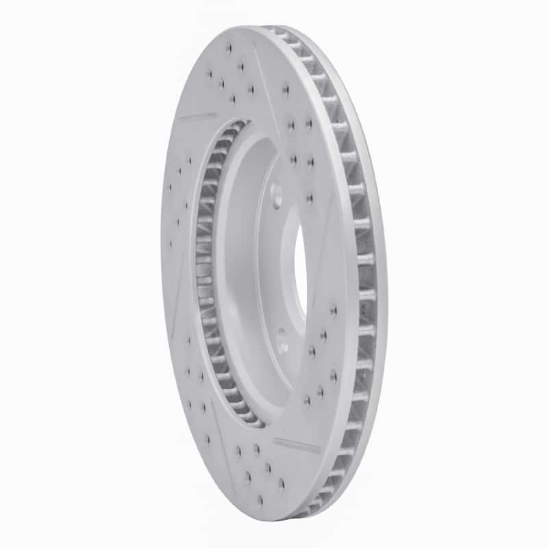 R1 Concepts — R1 07-17 Nissan Versa Front Left Drilled & Slotted Geo-Carbon Rotor - view 4