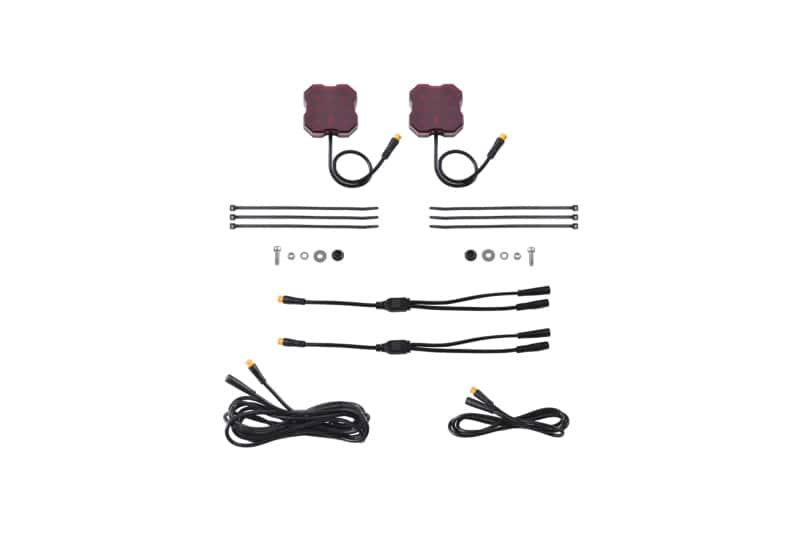 Diode Dynamics — Diode Dynamics Stage Series Single Color LED Rock Light - Red M8 (2-pack) - view 1