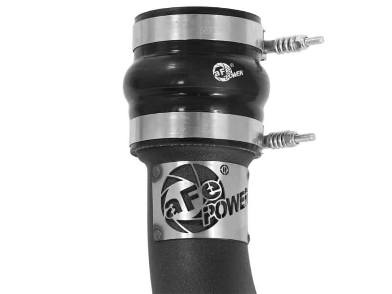 aFe — aFe BladeRunner 3in Black Intercooler Tube Hot Side w/ Couplings & Clamps 13-14 Dodge RAM 6.7L (td)
Hot Charge Pipe - view 3