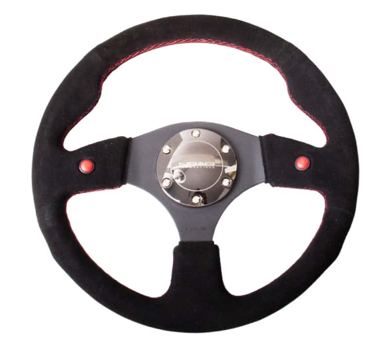NRG — NRG Reinforced Steering Wheel (320mm) Blk Suede w/Dual Buttons - view 4