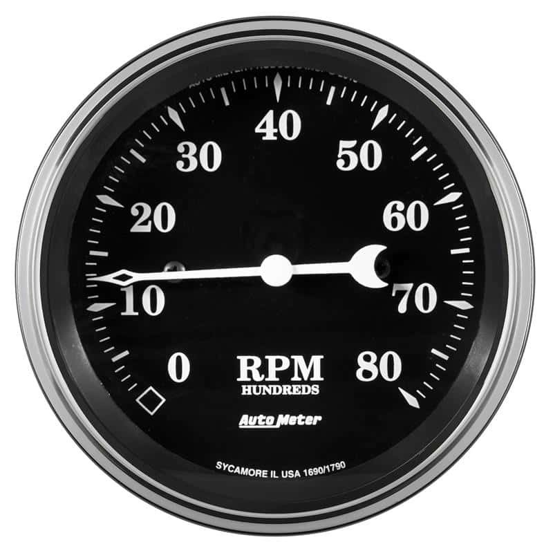 AutoMeter — Auto Meter Gauge Tachometer 3 3/8in 8k RPM In-Dash Old Tyme Black
3-3/8" TACH, 8,000 R - view 1