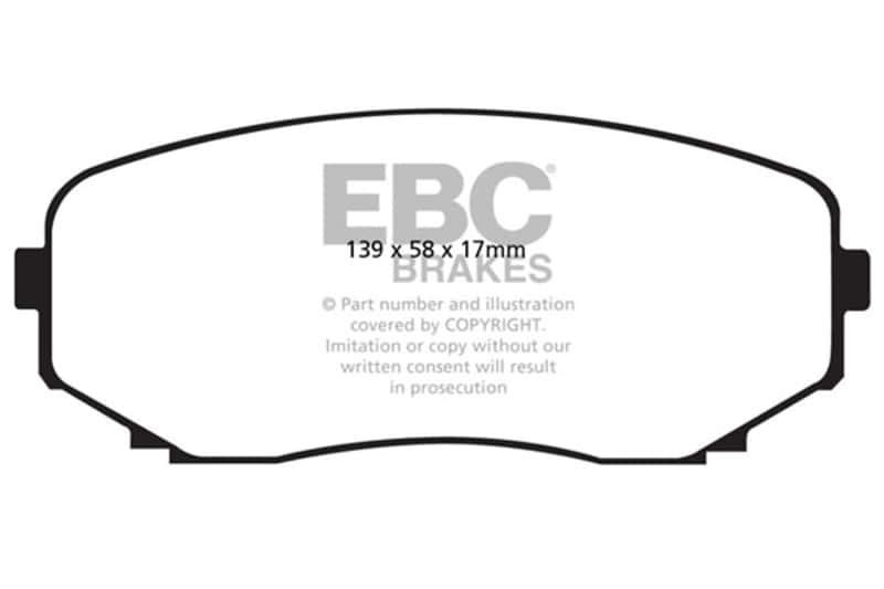 EBC — EBC 11-14 Ford Edge 2.0 Turbo Ultimax2 Front Brake Pads
Disc Brake Pad - view 1