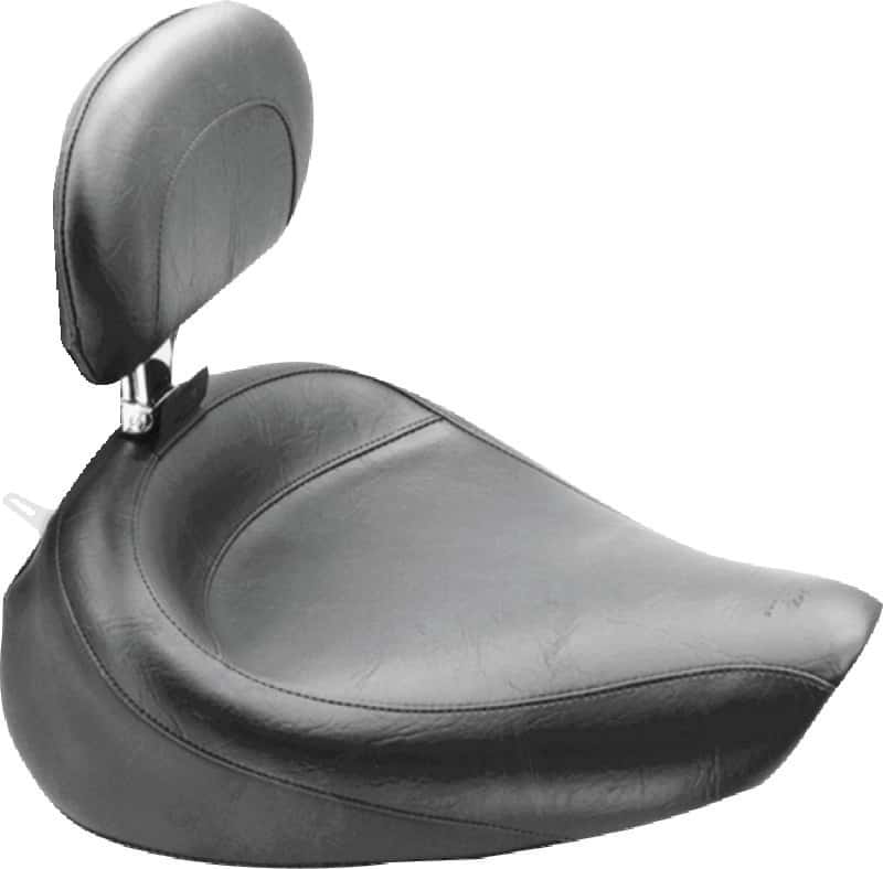 Mustang Motorcycle — Mustang 91-05 Harley Dyna Wide Touring Solo Seat w/Driver Backrest - Black - view 2