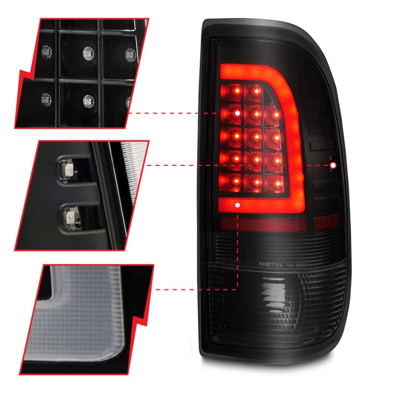 ANZO — ANZO 1997-2003 Ford F-150 LED Tail Lights w/ Light Bar Black Housing Smoke Lens
Tail Light Set - view 9