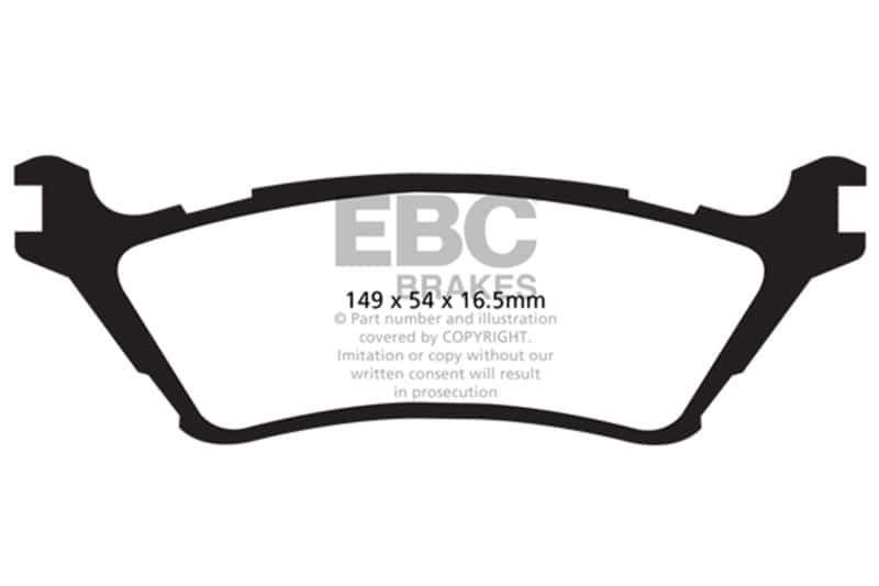 EBC — EBC 15+ Ford F150 2.7 Twin Turbo (2WD) Yellowstuff Rear Brake Pads
Disc Brake Pad - view 1