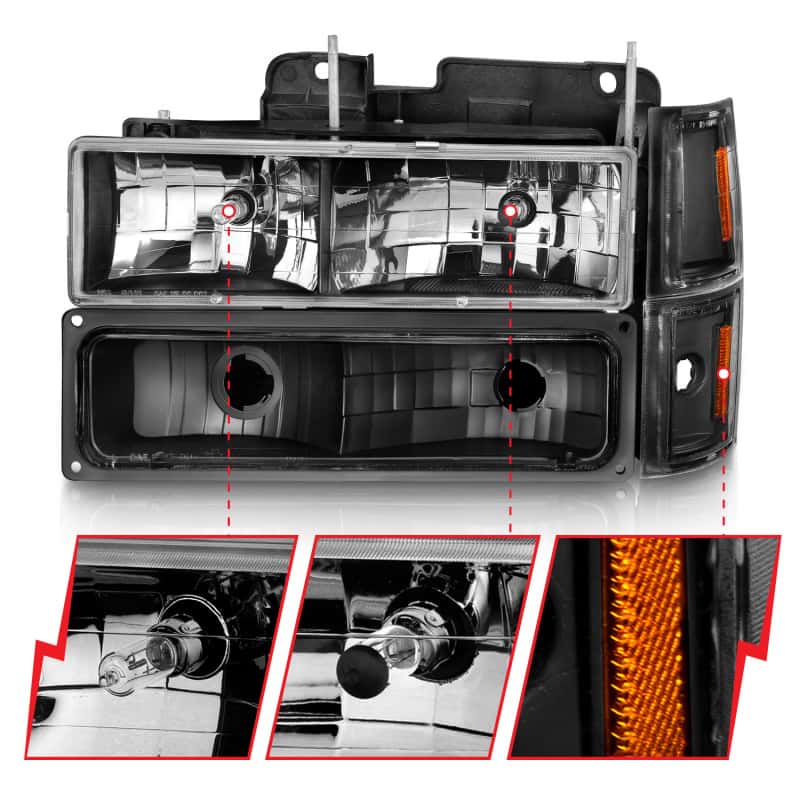 ANZO — ANZO 88-98 Chevrolet C1500 Crystal Headlights Black
Head Light Set
HdLtSet - view 8
