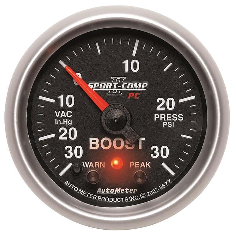 AutoMeter — Autometer Sport-Comp II 52mm 30 IN HG / 30 PSI Electronic Boost/Vacuum Gauge
2-1/16" BOOST-VAC, 3 - view 2
