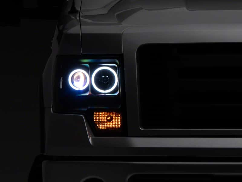 Raxiom — Raxiom 09-14 Ford F-150 Super White LED Halo Projector Headlights- Blk Housing (Clear Lens)
Headlights - view 1