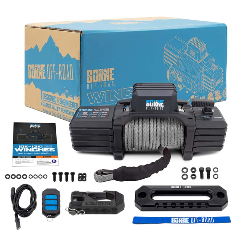 Borne Off-Road — Borne Off-Road 12K Winch - Grey Synthetic Rope - view 10