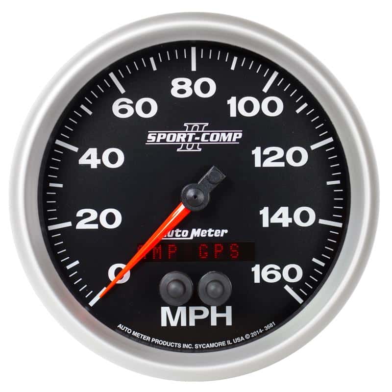 AutoMeter — Autometer Sport-Comp II 5in 0-140MPH In-Dash Electronic GPS Programmable Speedometer
5" SPEEDO, 160 MPH, - view 2