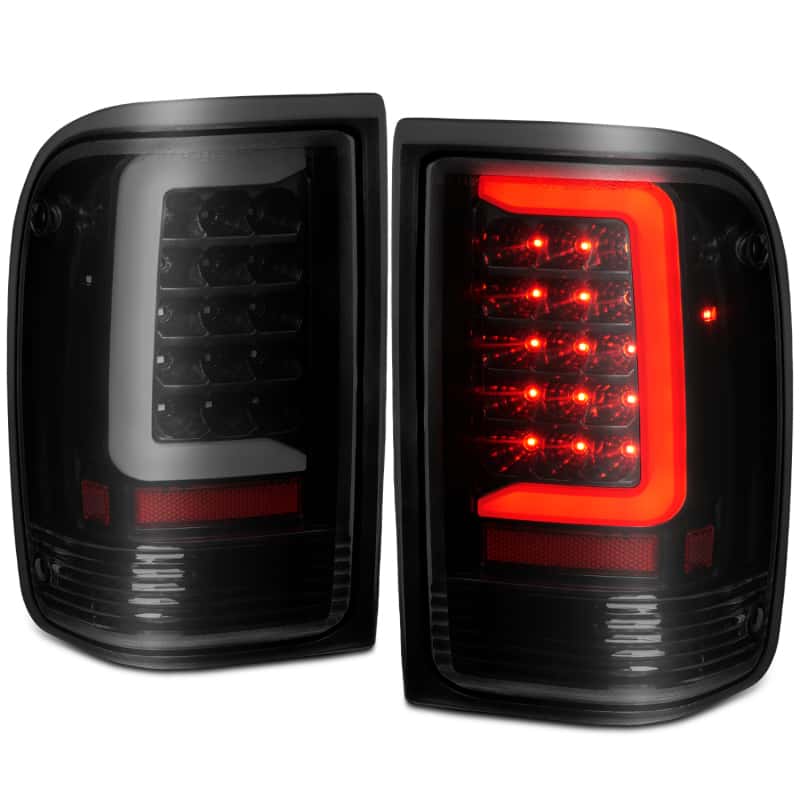 ANZO — ANZO 1993-1997 Ford  Ranger LED Tail Lights w/ Light Bar Black Housing Smoked Lens - view 4