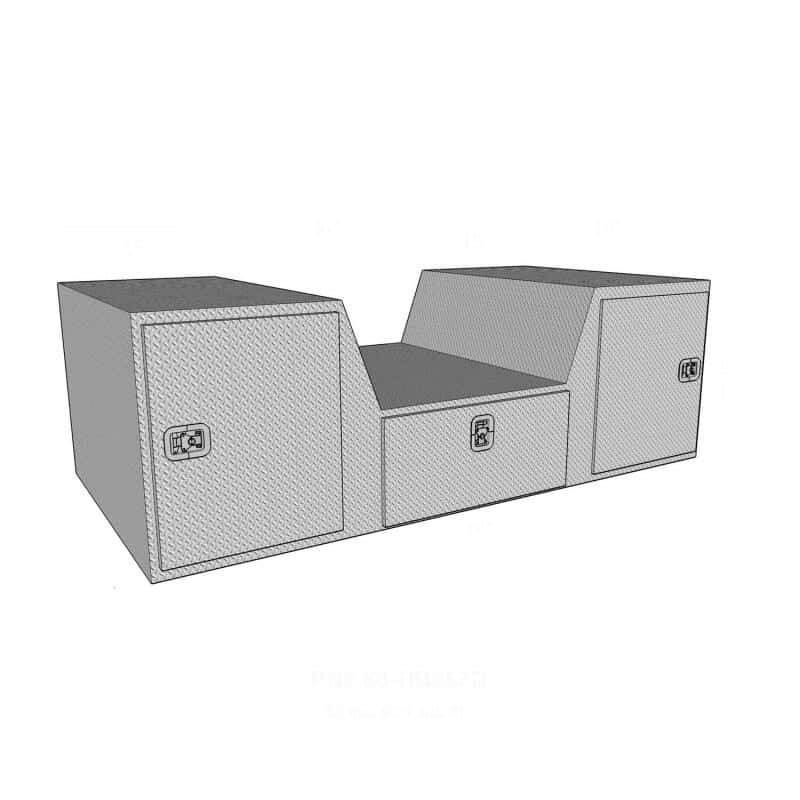 Westin — Westin/Brute V Shape Goose Neck 5th Wheel 57in Tailgate Box 1 Drawer/2 Swing Doors - Aluminum
Tool Box - view 3