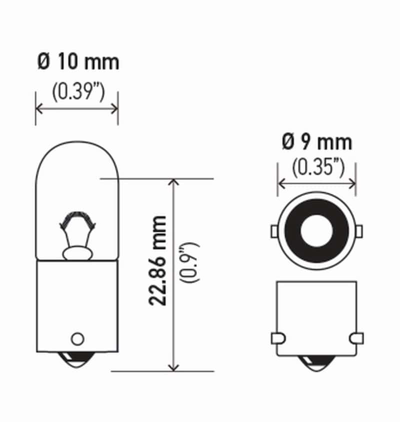 Hella — Hella Bulb 3893 12V 4W Ba9S T275
3893SB Incan Bulb - view 3