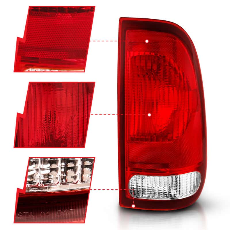 ANZO — ANZO 1997-2003 Ford F-150 Taillight Red/Clear Lens (OE Replacement) - view 8