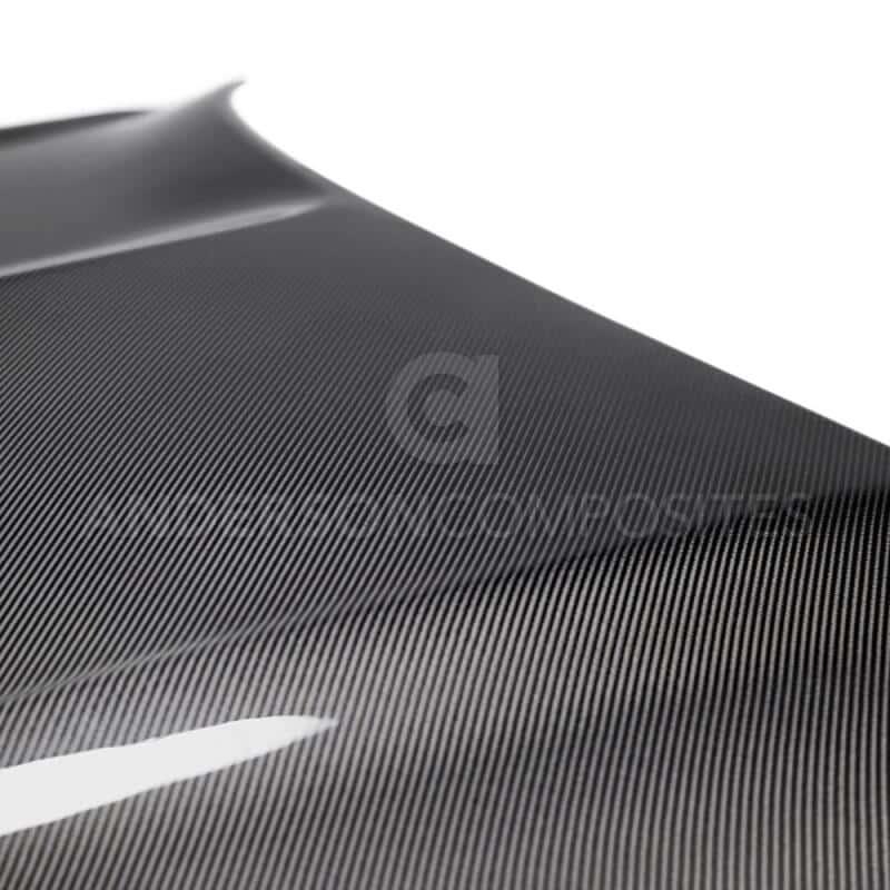 Anderson Composites — Anderson Composites 2015-2017 Ford Mustang Shelby GT350 Double Sided Carbon Fiber Hood - view 5