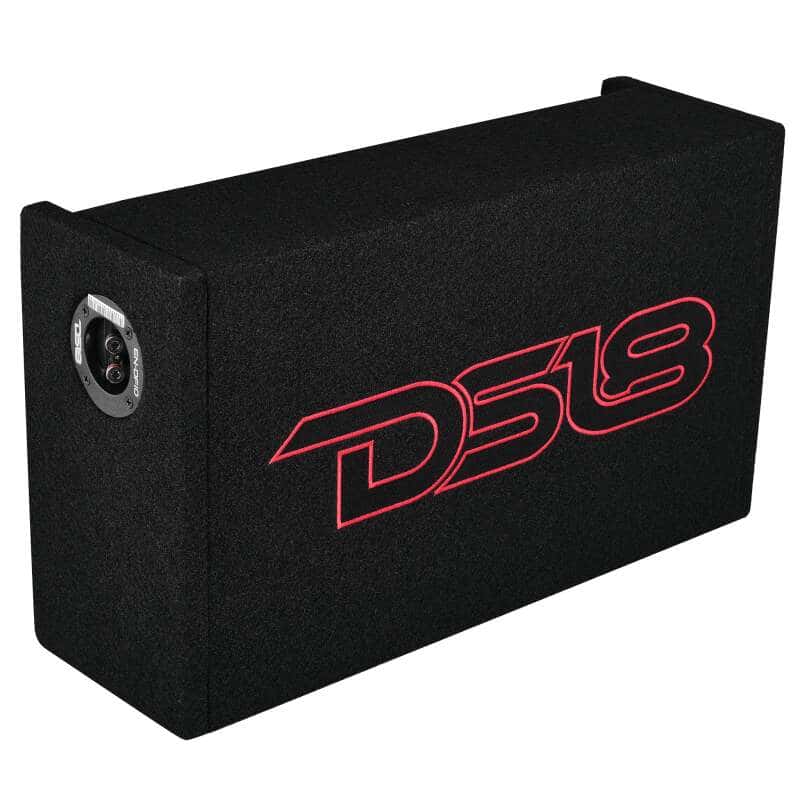 DS18 — DS18 Single 10in Shallow Subwoofer and Enclosure 300 Watts RMS Downfiring Sealed Black Carpet - view 2