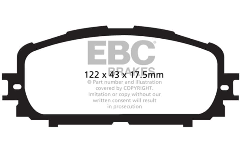 EBC — EBC 12+ Toyota Yaris 1.5 Ultimax2 Front Brake Pads
Disc Brake Pad - view 1