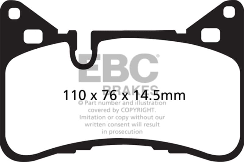 EBC — EBC 14 Mercedes-Benz C63 AMG (W204) 6.2 Yellowstuff Rear Brake Pads
Disc Brake Pad - view 1
