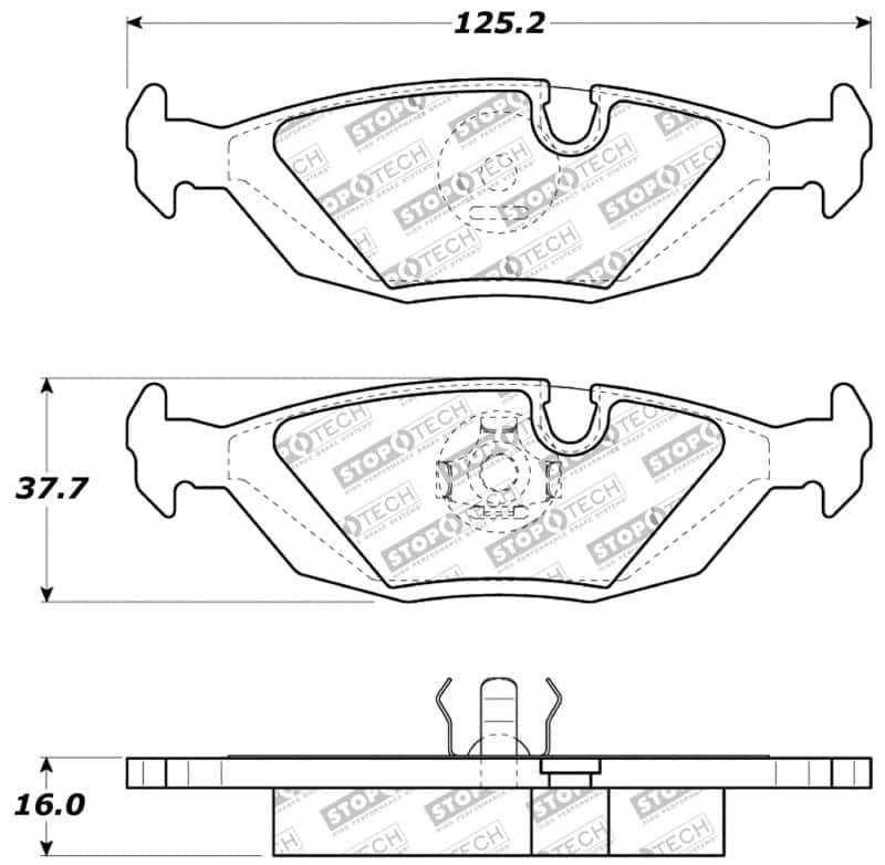 Stoptech — StopTech Performance Rear Brake Pads
Sprt Brk Pad W/Hdwr - view 2