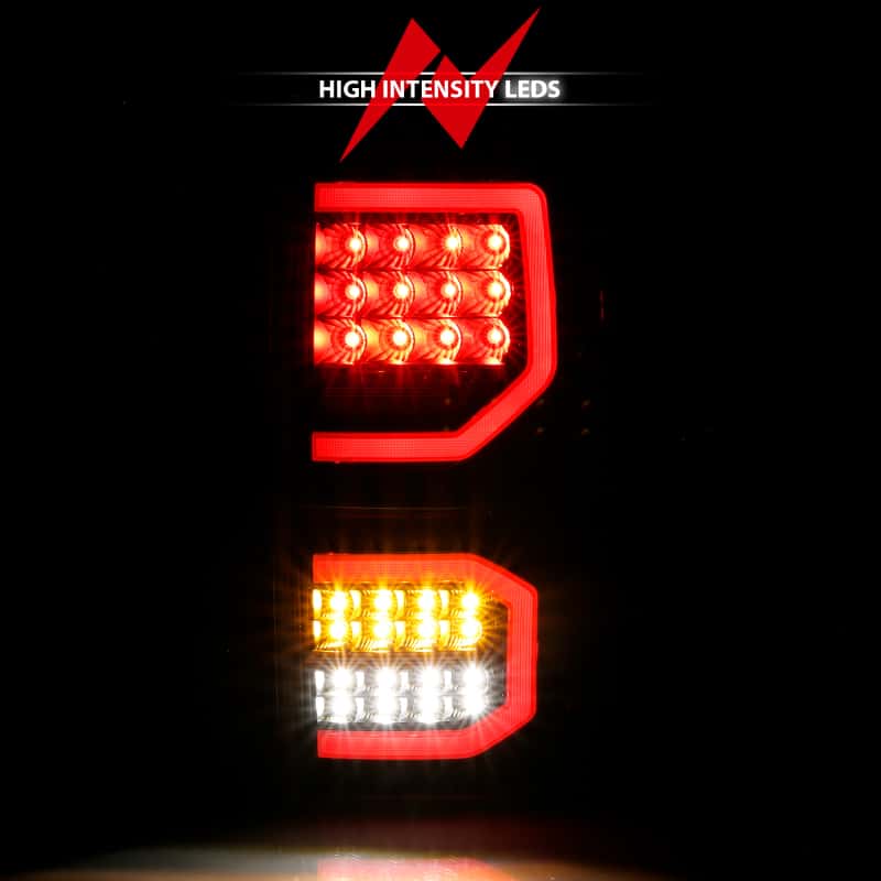 ANZO — ANZO 2007-2013 Toyota Tundra LED Taillights Plank Style Black w/Clear Lens - view 5