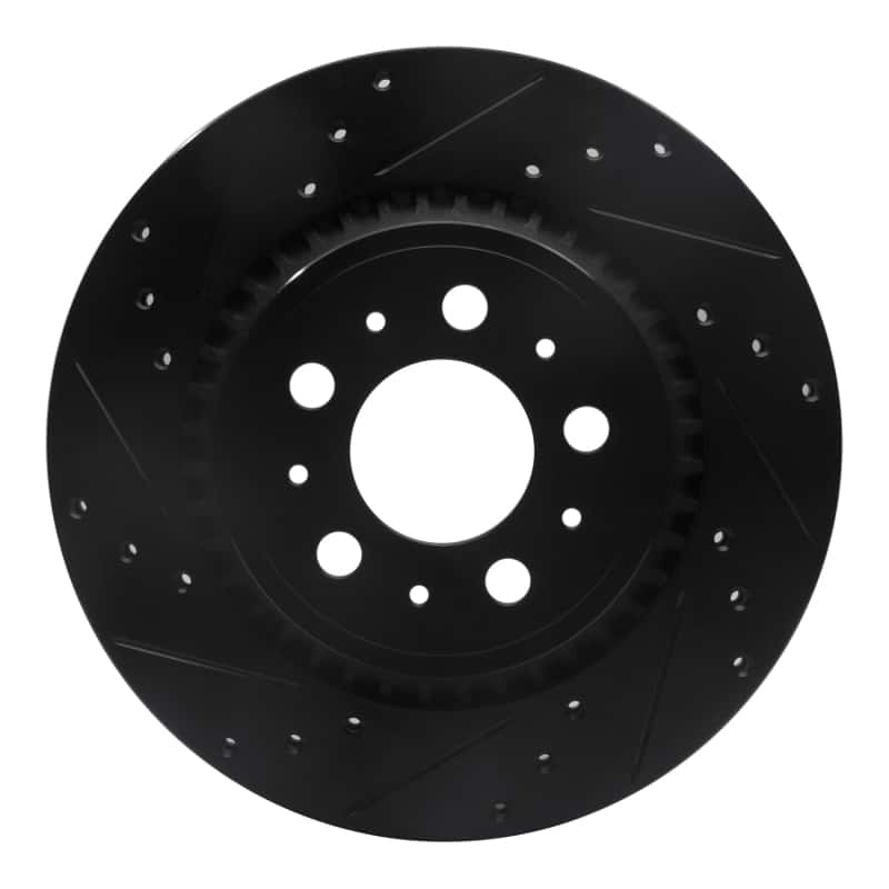 R1 Concepts — R1 03-14 Volvo XC90 Rear Left Drilled & Slotted Black Brake Rotor
R1 Brake Rotor Drill - view 1