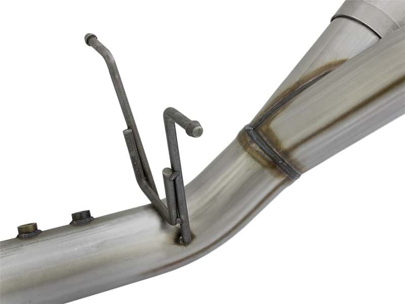 aFe — aFe Large Bore-HD 4in 409-SS DPF-Back Exhaust w/Dual Polished Tips 2017 GM Duramax V8-6.6L (td) L5P
DPF-Back Exhaust - view 3